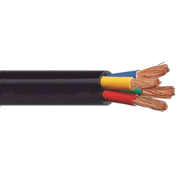 Polycab 120 Sqmm 4 Core FRLS Black Copper Sheathed Flexible Cable, Length: 100 m