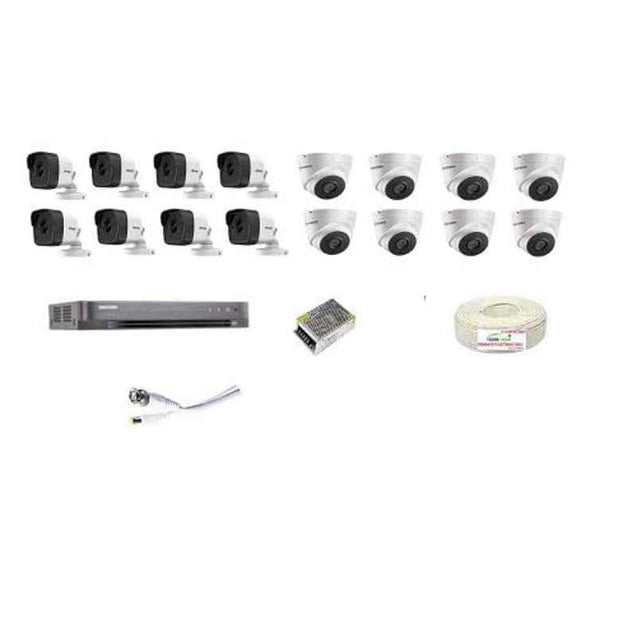 Hikvision 5MP 8 Pcs Dome & 8 Pcs Bullet Camera with 16 Channel DVR Kit Without Hard Disk