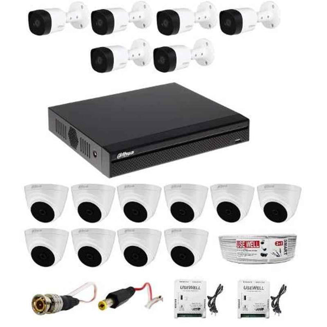 Dahua Full Hd 2MP Cctv Cameras Combo Kit with 10 Dome & 6 Bullet