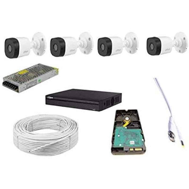 Dahua Full HD 2MP 4 CCTV Cameras & 4CH HD DVR Kit with Hard Disk, PRS-037