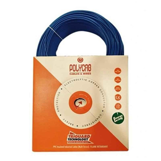 Polycab 1 Sqmm 300m Blue Single Core FRLF Multistrand PVC Insulated Unsheathed Industrial Cable