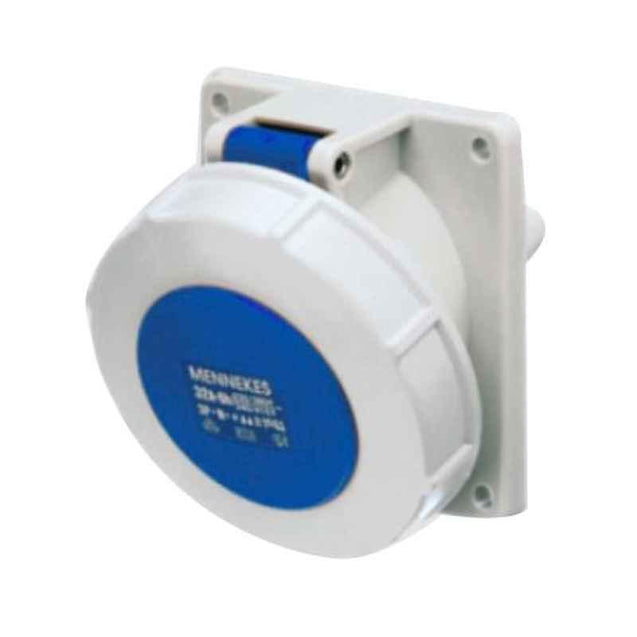 Mennekes 16A 3P 230V Panel Mounted Receptacle with 20 deg Inclination, 1475