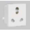 Crabtree Athena 6A 3 Pin Chalk White Shuttered Socket with ISI Marking, ACAKPXW063 (Pack of 10)