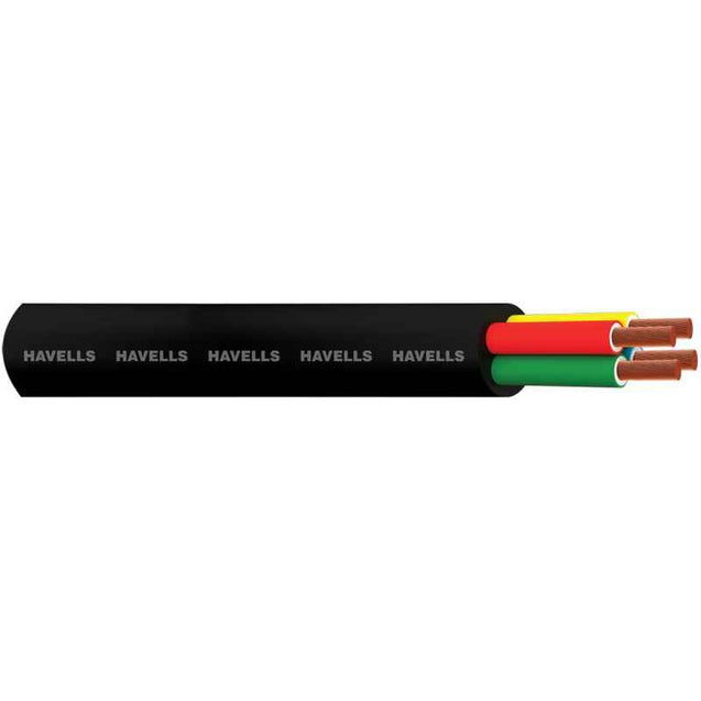 Havells 0.75 Sqmm 2 Core 100m Black Flexible Cable, WHMFDSKB2X75