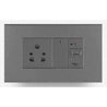 Wipro North West Artisa 6-25A 2 Module Silver Grey Power Protruded Socket, R1352P (Pack of 8)