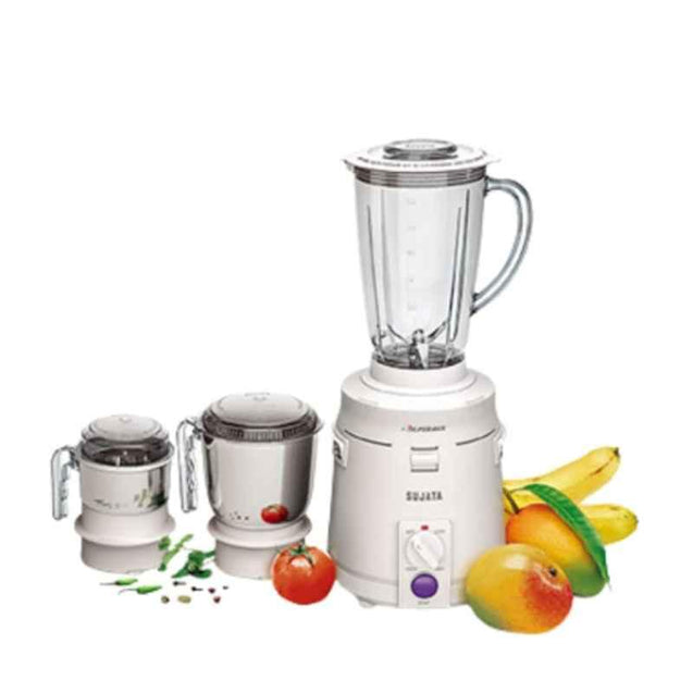 Sujata Supermix 900W White Mixer Grinder with 3 Jars