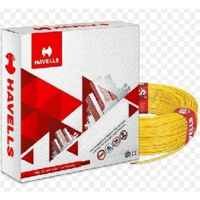 HavellsLifeLine Plus WHFFDNYG1025 HRFR PVC Insulated Flexible Cable Single Core 25 Sq. mm - Yellow