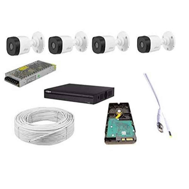 Dahua Full Hd 2MP Cameras Combo Kit With 4 Channel Hd Dvr with 4 Bullet Camera