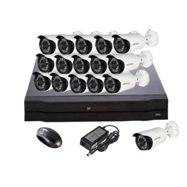 CP Plus 1MP 16 Pcs Bullet Camera, 16 Channel DVR with Usewell Accessories, 1022