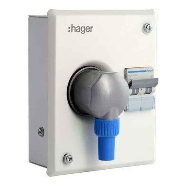 Hager Novello+ 20A 3 Pins 4 Modules Scraping Earth Metal Plug & Socket Enclosure Box, VYA420C